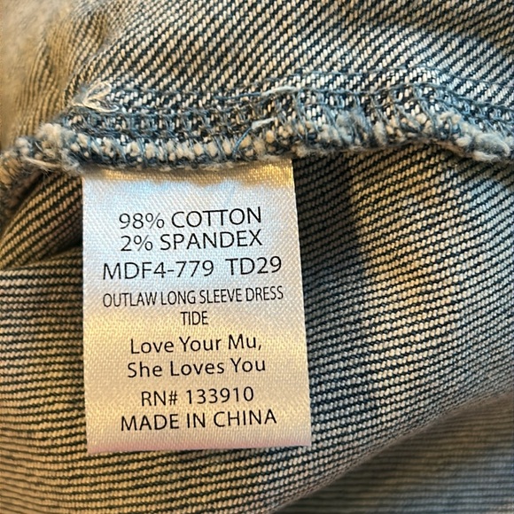 Show Me Your MuMu Outlaw Denim Dress in Tide Size XS NWT - Picture 13 of 14